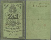 Poland: 1 Zloty 1831, P.A22, still nice with some annotations on back, minor spots and tiny hole at center. Condition: F. Highly Rare!
 [taxed under ...