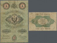 Poland: 1 Ruble Srebrem 1854, P.A40 in well worn condition with a number of tears, some of them taped and holes, but still rare. Condition: G/VG
 [ta...