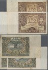 Poland: Set with 3 Banknotes 100 Zlotych 1932 P.74a (F-) and 100 Zlotych 1934 P.75a with watermark ”100 Zł” (VF) and 100 Zlotych 1934 P.75b with water...