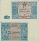 Poland: 20 Zlotych 1946 color trial Specimen with serial # B0000000 in blue color instead of green, P.127cts in perfect UNC condition. Very Rare!
 [t...