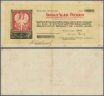 Poland: Asygnata Skarbu Polskiego 100 Rubli 1918, P.NL in used condition with some stains and folds. Condition: F.
 [taxed under margin system]