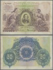 Portugal: Banco de Portugal 20 Escudos 1915, P.115, very nice with a few repaired tears and repaired hole at center. Condition: F. Very Rare!
 [plus ...