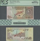 Qatar: Monetary Agency 1 Riyal ND(1980's) SPECIMEN, P.7s with punch hole cancellation in perfect UNC condition, PCGS graded 66 PPQ Gem New
 [plus 19 ...
