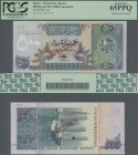 Qatar: Monetary Agency 500 Riyals ND(1980's) SPECIMEN, P.12s with punch hole cancellation in perfect UNC condition, PCGS graded 65 PPQ Gem New
 [plus...