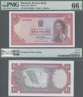 Rhodesia: Reserve Bank of Rhodesia 1 Poound 1968, P.28d in UNC, PMG graded 66 Gem Uncirculated EPQ
 [plus 19 % VAT]