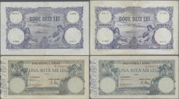 Romania: Banca Naţională a României set with 6 banknotes 20 Lei 1917 and 1929, P.20 (F, one with large taped tear) and 4 x 100.000 Lei 1946 and 1947 P...