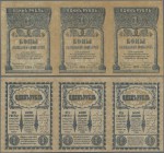 Russia: Transcaucasia - Commissariat uncut sheet of 3 notes 1 Ruble 1918, P.S601 in perfect UNC condition.
 [plus 19 % VAT]