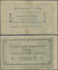 Russia: Central Asia - Semireche Region 5 Rubles ND(1918), P.S1116a (R 20602), text written in blue. Condition: F
 [plus 19 % VAT]