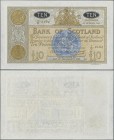 Scotland: Bank of Scotland 10 Pounds 1963, P.93c, fantastic condition for this large size note with strong paper and bright colors, just one vertical ...