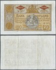 Scotland: 20 Pounds 1942 P. 94c, Bank of Scotland, 2 vertical and one horizontal fold, light creases at upper right, no holes and no tears, strong pap...