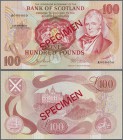 Scotland: Bank of Scotland 100 Pounds 1986 Specimen P. 115s in crisp original condition: UNC.
 [taxed under margin system]