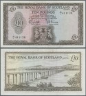 Scotland: The Royal Bank of Scotland 10 Pounds 1969 P. 331, light center fold and light handling in paper, no holes or tears, still crisp, condition: ...