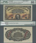 Scotland: The Commercial Bank of Scotland Limited 1 Pound 1927 color trial SPECIMEN in brown-orange instead of blue-orange, P.S331cts with cancellatio...