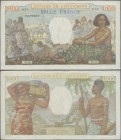 Tahiti: Banque de l'Indochine - Papeete 1000 Francs ND(1940-57), P.15b, still nice with a few folds and creases, pinholes at left. Condition: F+
 [ta...