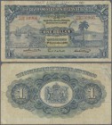 Trinidad & Tobago: 1 Dollar 1935, First Date Issue, P. 5 used with folds and stain in paper, a pen writing ”From Eddy Sept 5th 1943” at upper border, ...