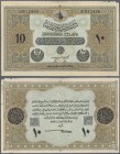 Turkey: 10 Livres 1918 P. 110b, never folded but unfortunately worn upper border, small paper irritation at right border center, no holes, no repairs,...