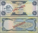 United Arab Emirates: United Arab Emirates Currency Board 10 Dirhams ND(1973) SPECIMEN, P.3s, printed by De la Rue, London, in perfect UNC condition. ...
