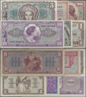 United States of America: Very nice set with 6 Military Payment Certificates, including 5 Dollars series 471 ND(1947-48) P.M13 (F-), 1 Dollar series 4...