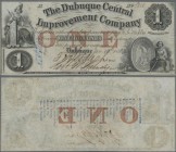United States of America: IOWA - The Dubuque Central Improvement Company 1 Dollar 1858, countersigned at left, soft vertical bend at center, otherwise...