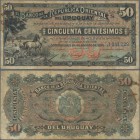 Uruguay: El Banco de la Republica Oriental del Uruguay 50 Centesimos 1896, P.2 in about F condition.
 [taxed under margin system]