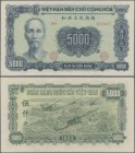 Vietnam: 5000 Dong 1953, P.66a, excellent condition without folds, just a tiny tear at lower margin, otherwise perfect. Condition: XF
 [taxed under m...