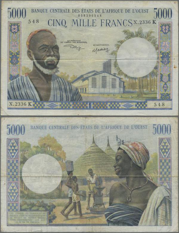 West African States: Banque Centrale des États de l'Afrique de l'Ouest 5000 Fran...