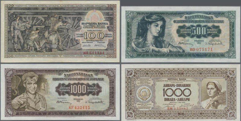 Yugoslavia: Very nice set of the 1946 and 1955 series comprising 50, 2 x 100, 50...