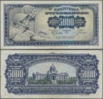 Yugoslavia: 5000 Dinara 1963, P.76, lightly toned and stained paper and several folds from circulation. Condition: F
 [taxed under margin system]