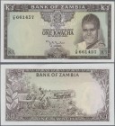 Zambia: 1 Kwacha ND(1969), signature: Zulu, P.10a in perfect UNC condition
 [plus 19 % VAT]