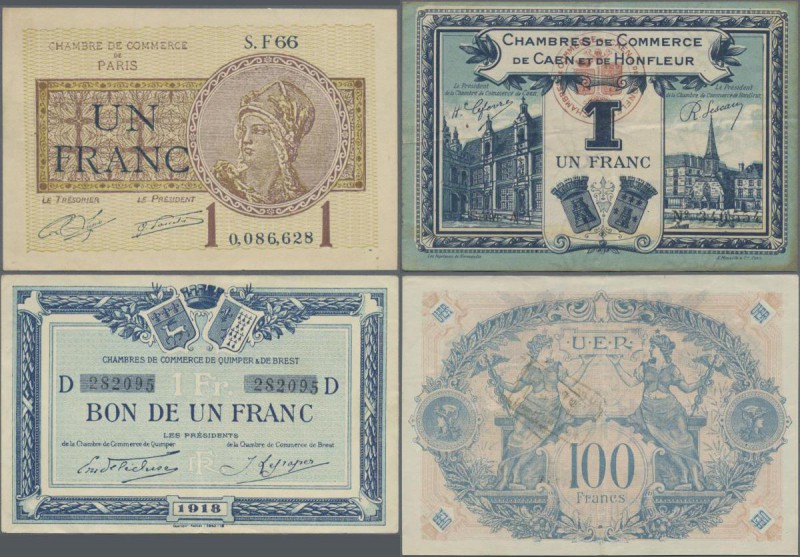 France: Collectors album with 5 large size Assignates and 73 pcs. Notgeld of dif...
