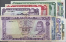 Gambia: large lot of about 370 banknotes from GAMBIA and ZAMBIA, mostly modern but also some earlier issues included, different Pick numbers and denom...