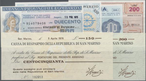 Italy: Collectors Album with 189 Mini Assegni including the 150 and 200 Lire San...