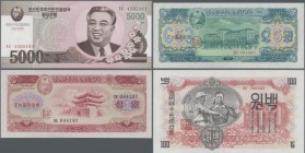 North Korea: Huge set with 67 banknotes with different series from 1947 - 2012 comprising for example 100 Won 1947 w/o watermark P.11b in UNC, 50 Chon...