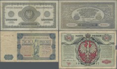 Poland: Nice lot with 35 banknotes from about 1917-1947 comprising for example 50 Marek 1917 P.5 (F-), 500.000 Marek Polskich 1923 P.36 (F), 250.000 M...