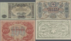 Russia: Album with 24 banknotes and 3 bonds of Russia and Russian Regions, containing for example 100 Rubles State Treasury 1922, 1000 Rubles Rostov o...