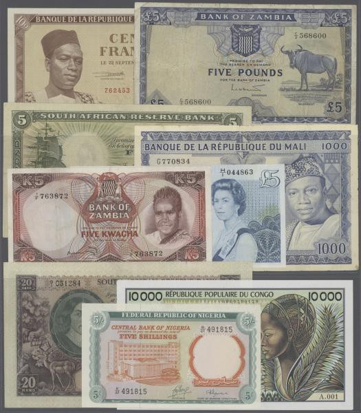 Alle Welt: large set of 80 higher value banknotes from african countries, mostly...