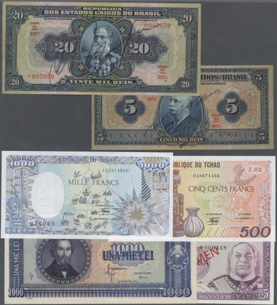 Alle Welt: set of 28 notes containing: Chad 500 & 1000 Francs 1989 & 89 P. 9, 10...