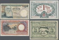 Alle Welt: Very interesting set with 14 banknotes containing Belgian Congo 100 Francs 1957 P.33b in F+, Belize 1 Dollar 1976 P.33c in UNC, British Wes...