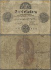 Deutschland - Altdeutsche Staaten: Kgl. Bayer. Staats-Schuldentilgungs-Commission 2 Gulden 1866, PiRi A36, stärker gebraucht mit geklebten Ecken oben ...
