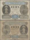 Deutschland - Altdeutsche Staaten: Die Frankfurter Bank 10 Gulden 1855, PiRi A81, nicht entwertete Note in sehr sauberer Umlauferhaltung mit kleinem r...