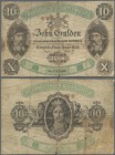 Deutschland - Altdeutsche Staaten: Königreich Württemberg, Königliche Staats-Haupt-Kasse 10 Gulden 1858, PiRi A533, stärker gebraucht mit Einrissen un...