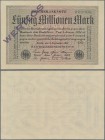 Deutschland - Deutsches Reich bis 1945: 50 Millionen Mark 1923 Muster, Wz. Hakensterne, KN 6-stellig grün ”000000” und Überdruck ”WERTLOS”, Ro.108eM i...