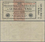 Deutschland - Deutsches Reich bis 1945: Schatzanweisung zu 1,05 Mark Gold = 1/4 Dollar vom 26.10.1923, Ro.143d, saubere gebrauchte Erhaltung mit einig...