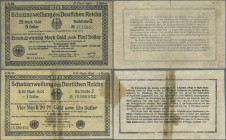 Deutschland - Deutsches Reich bis 1945: Zeitgenössische Fälschungen der Schatzanweisungen zu 4,20 Mark Gold = 1 Dollar und 21 Mark Gold = 5 Dollar 192...