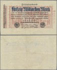 Deutschland - Deutsches Reich bis 1945: Reichsbanknote zu 50 Milliarden Mark vom 25. Oktober 1923, Entwurf, oder Probedruck auf Banknotenpapier ohne W...