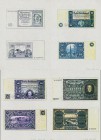 Deutschland - Deutsches Reich bis 1945: Lot mit 7 Farbkopien in Originalgröße auf Normalpapier der Entwürfe der Reichsbank von 1936-1941, meist die, d...