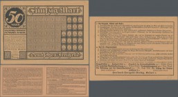 Deutschland - Deutsches Reich bis 1945: Deutsches Freigeld 50 Mark 1923 vom Freiland-Freigeld-Verlag Erfurt ohne Klebemarken, saubere Erhaltung mit Mi...