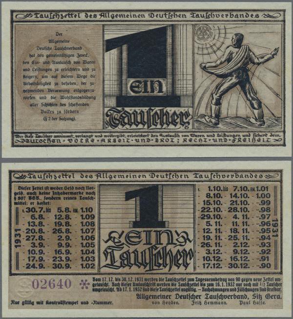 Deutschland - Deutsches Reich bis 1945: 1 Tauscher des Allgemeinen Deutschen Tau...