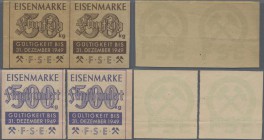 Deutschland - Alliierte Miltärbehörde + Ausgaben 1945-1948: Eisenmarken der F.S.E. (evtl. Fachgruppe für Stahl und Eisen), Kleinschecks 50 x 55 mm her...