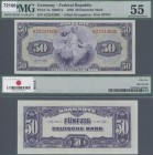 Deutschland - Bank Deutscher Länder + Bundesrepublik Deutschland: 50 DM 1948, Ro.242, nahezu kassenfrische Note mit bestoßener Ecke oben links, PMG ge...